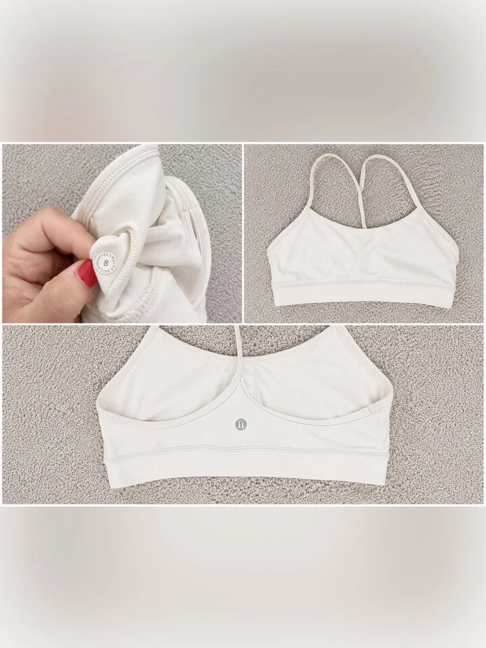 lululemon athletica flow Y bra cream